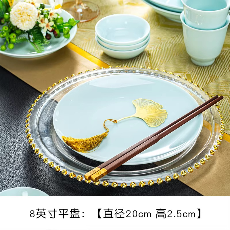 8 인치 얕은 판 (underglaze color celadon, 일등석)