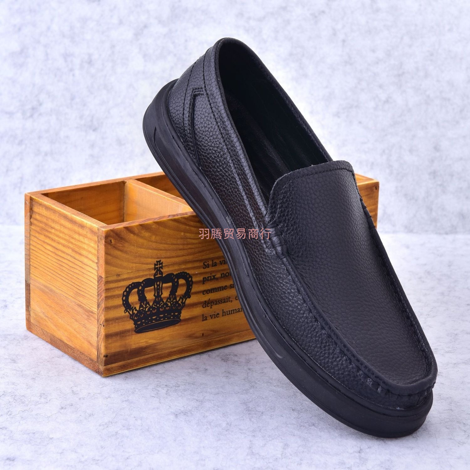 男士皮鞋中年爸爸鞋商务休闲皮鞋男真皮软皮套脚一脚蹬豆豆鞋男鞋