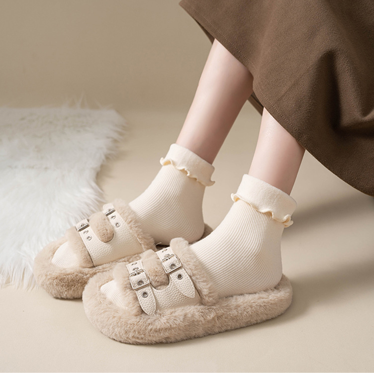 Femmes Style Japonais Couleur Unie Coton Crew Socks Une Paire display picture 6