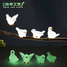 跨境新品创意夜光鸽子公仔 diy装饰品挂配件微景观迷你微缩小摆件