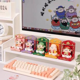 Chinese-Style Five Blessings Shrine Ornament Office Desk Decoration Creative Wealth-Attracting Temple Land Temple Offering Table Resin