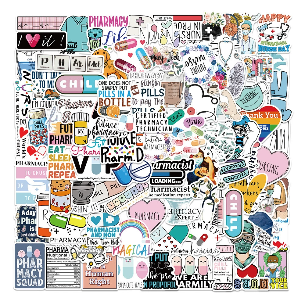 100 штук 512 Международный день медсестер наклейки граффити чашка для воды багаж блокнот холодильник чехол для телефона водонепроницаемые наклейки