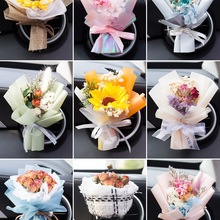 车载香薰出风口香水创意永生干花束汽车装饰摆件空调香氛夹玫瑰