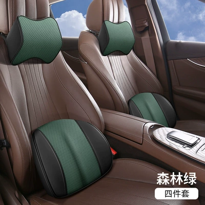 Cushion Nappa Leather – Headrest - forest-green-2-headrest-2-lumbar-support