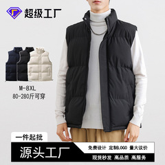 定製大碼跨境馬甲男士冬季寬鬆休閒棉襖潮流情侶加厚保暖坎肩外套