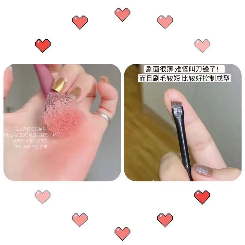 Кисть для макияжа из шерсти ( Wool blush brush ) разноцветная кисть, плоская голова с двойным слоем, очень мягкая, новичкам, кисть для макияжа из Цанчжоу, не выпадает