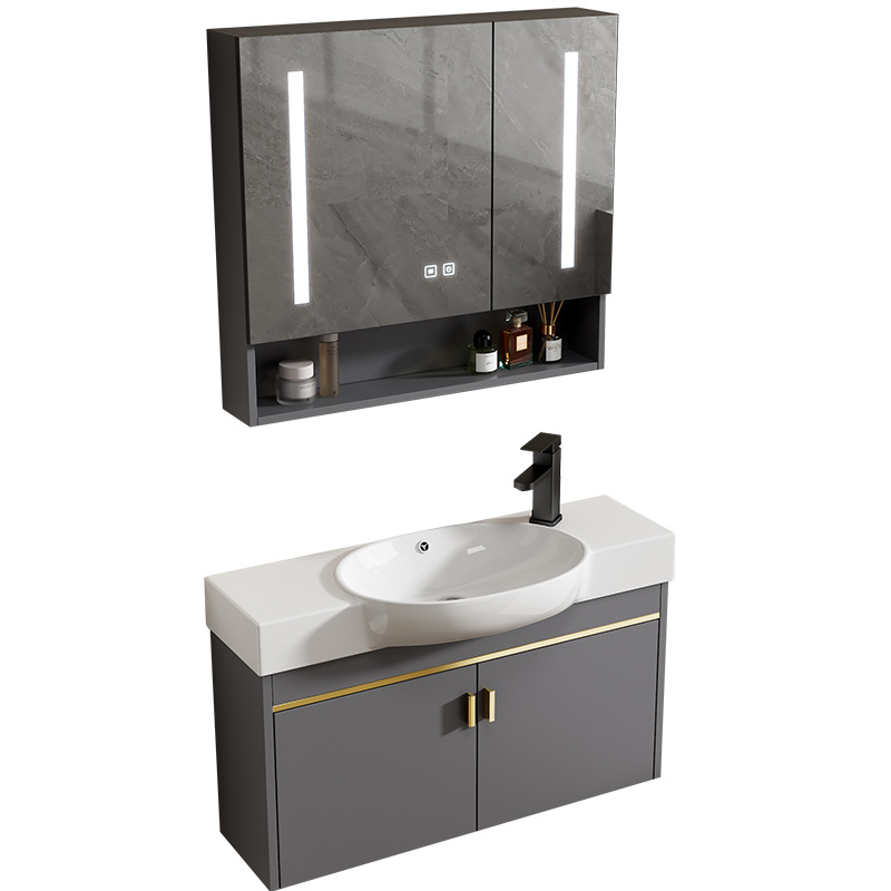 Baño de pequeña casa tipo pared tipo mini lavabo gabinete combinado lavabo todo en un lavabo ultra estrecho largo transfronterizo