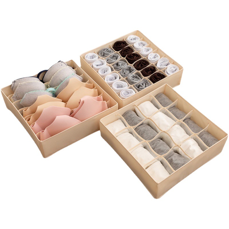 Ropa interior caja de almacenamiento cajón de malla plegable hogar caja de almacenamiento compartimento sujetador tela calcetines caja de almacenamiento