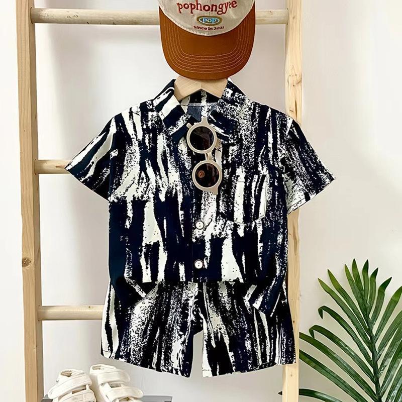 Conjunto de camisa de manga corta de verano de vacaciones para niños Camisetas para niños y niñas