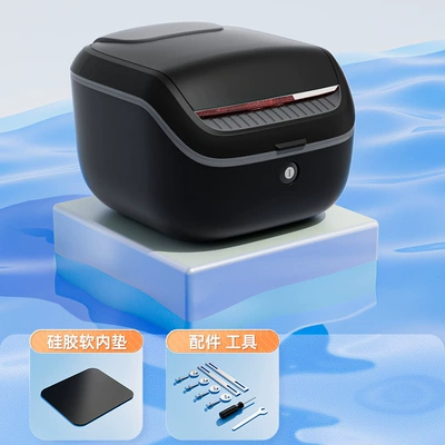 Motorcycle trunk Trunk Universal Battery Car - matte-black-double-layer-plastic-factory-direct-sales