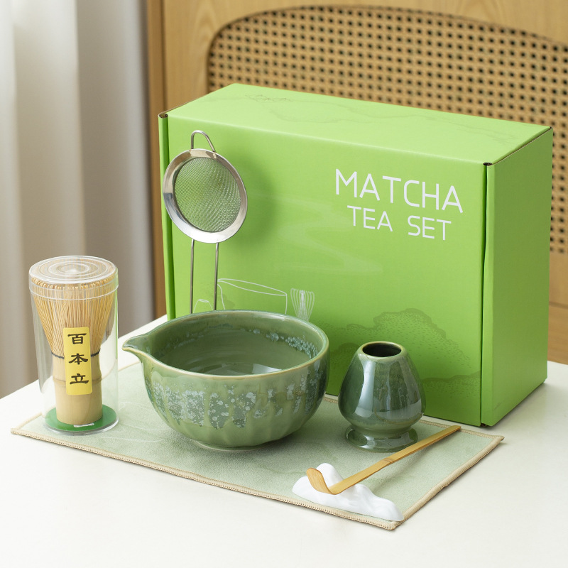 日本クロスボーダー Amazon 抹茶セット セラミック抹茶ボウル 茶筅 立百本立 宋代茶ツール 注ぎ口付き|undefined