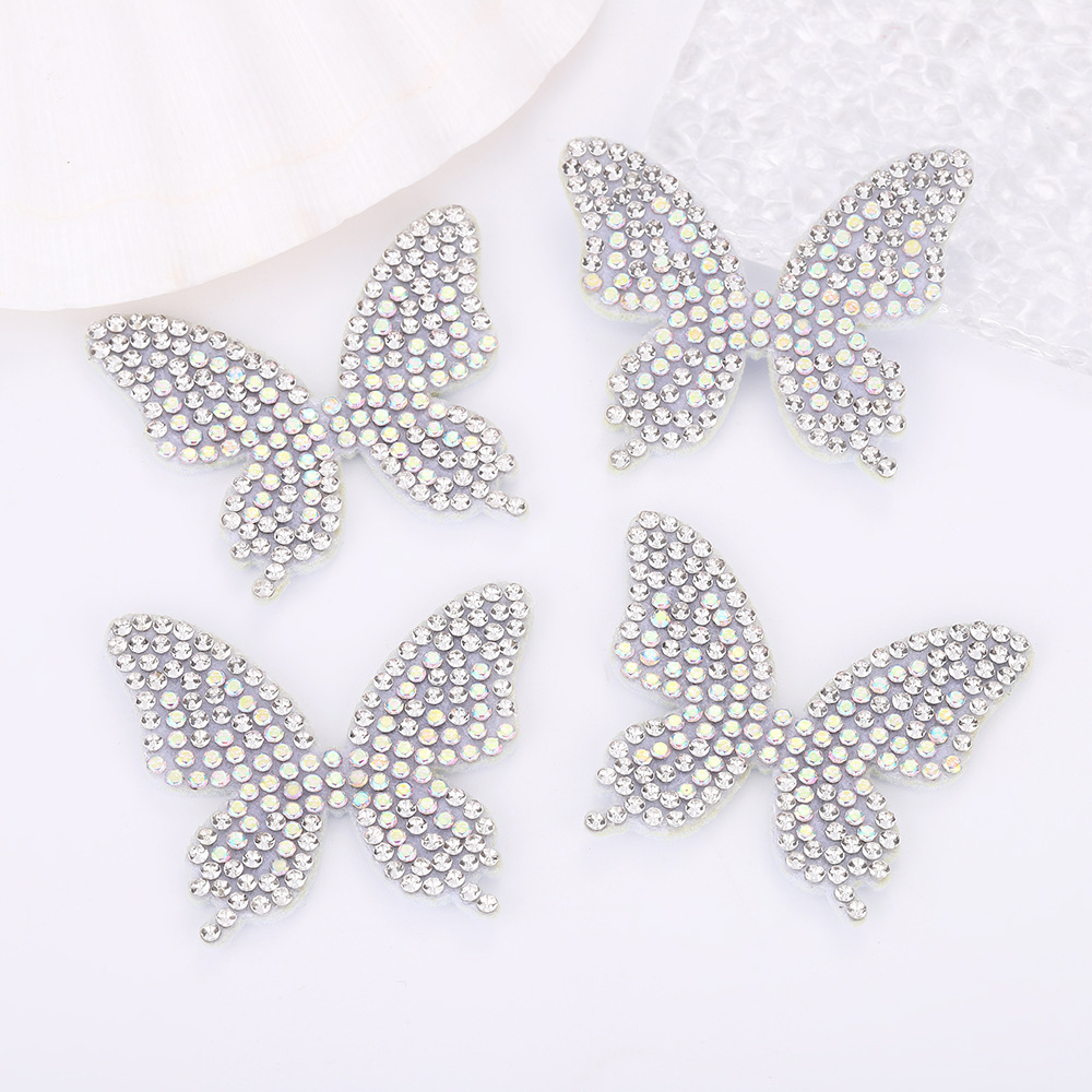 满钻蝴蝶布贴时尚彩色动物水钻贴DIY服装箱包烫钻烫图补丁贴镶钻