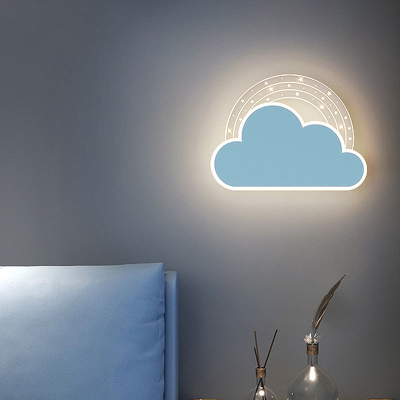 Niños creativos dormitorio noche lámpara de pared acrílico niños y niñas dormitorio decorativo lámpara de pared de dibujos animados lámpara de pared decorativa