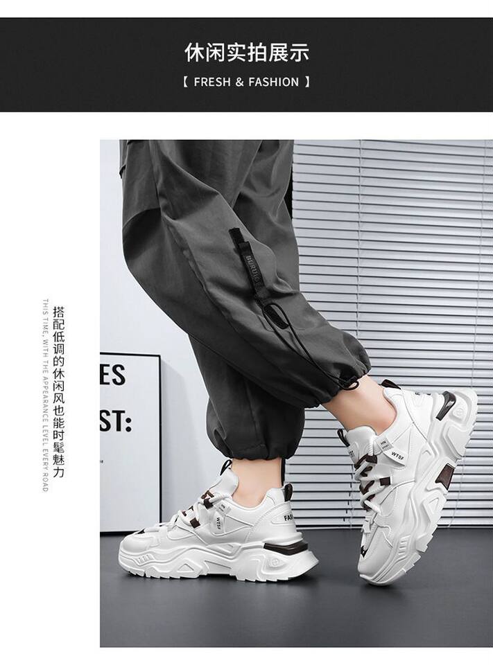 Giày thể thao nam sneaker thoáng khí tăng chiều cao, đế cao su gót thấp 1-3 cm — C118 màu trắng, C118 màu xám chi tiết 10