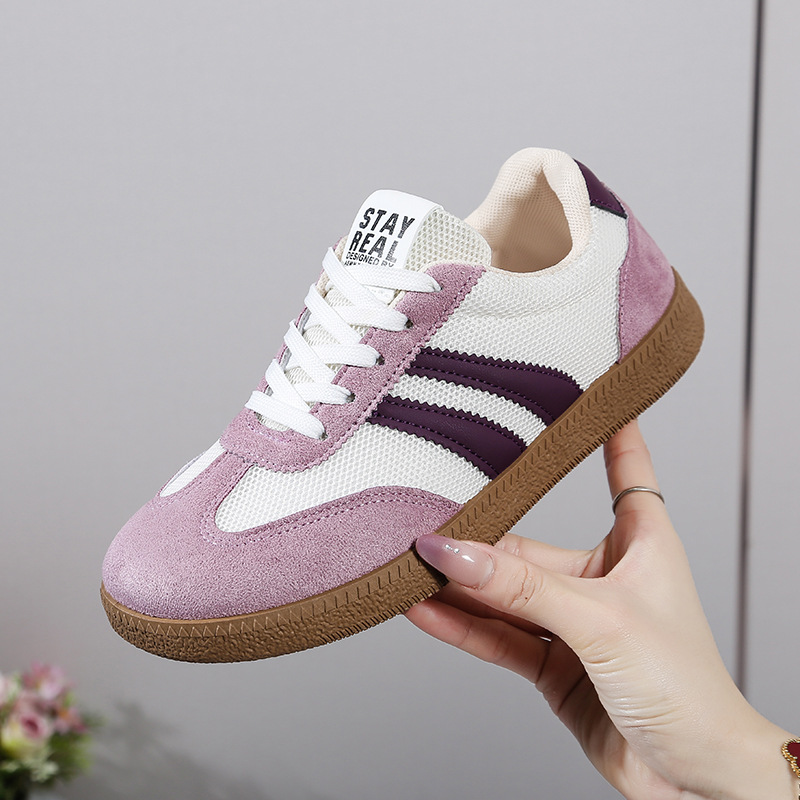 Zapatos de entrenamiento de base plana para mujeres 2025, primavera y otoño, zapatos de skate de comercio exterior de tamaño grande, zapatos casuales de moda, zapatos blancos para mujeres