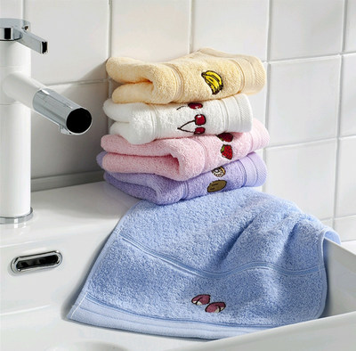 批发洁丽雅纯色棉童巾 柔软吸水家用洗脸小毛巾 幼儿园垫背隔汗巾