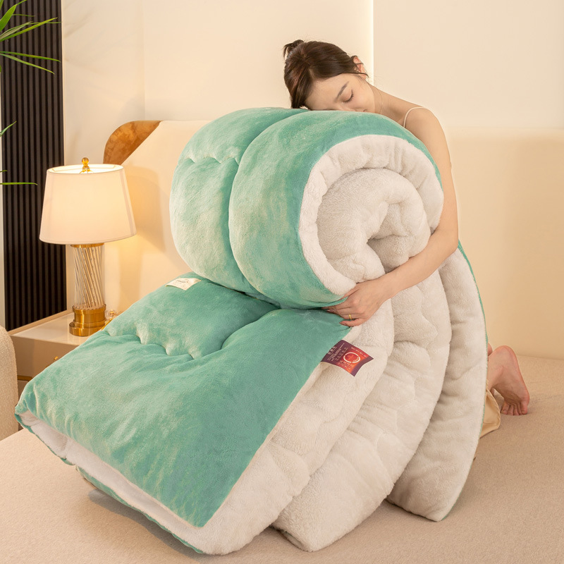 工場直販 両面ミルクベルベット冬用掛け布団 暖かい羊毛ベルベット掛け布団 春秋用掛け布団芯 ライブ配信対応 柔らかい
