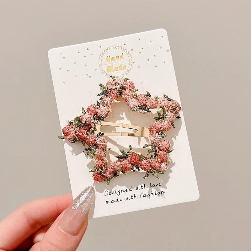 Atmósfera flor horquilla clip lateral lateral 2025 nuevo clip de flequillo horquilla rota clip bb clip de una línea horquilla tocado