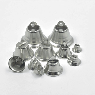 Manufacturer Wholesale Multi-Size Open Bell Silver Trumpet Bell Nickel-Colored Pet Bell Customizable Wholesale in Stock