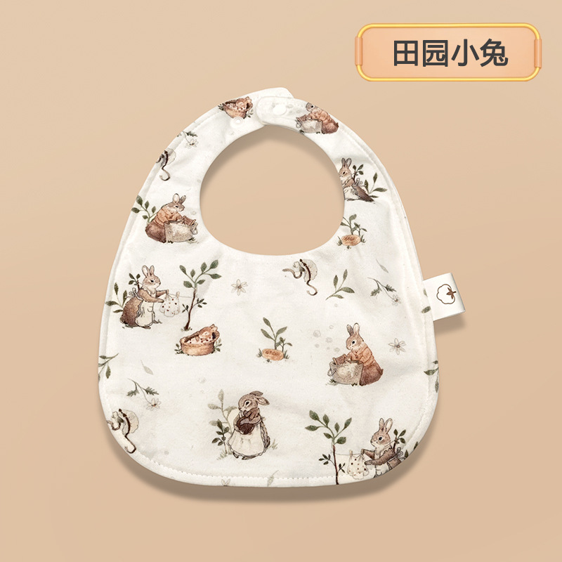 Baby transfronterizo toalla de saliva de algodón en forma de U, bufón impermeable para recién nacidos, bufón de leche anti-vomitación para niños y niñas