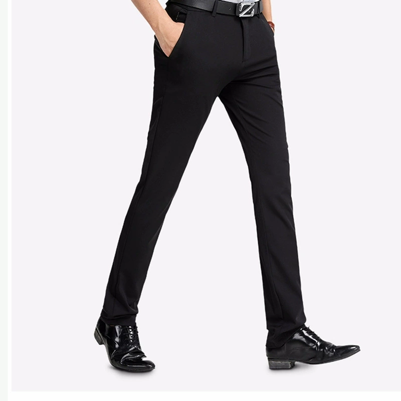 Новые мужские бизнес-брюки черные тонкие мужские деловые прямые брюки