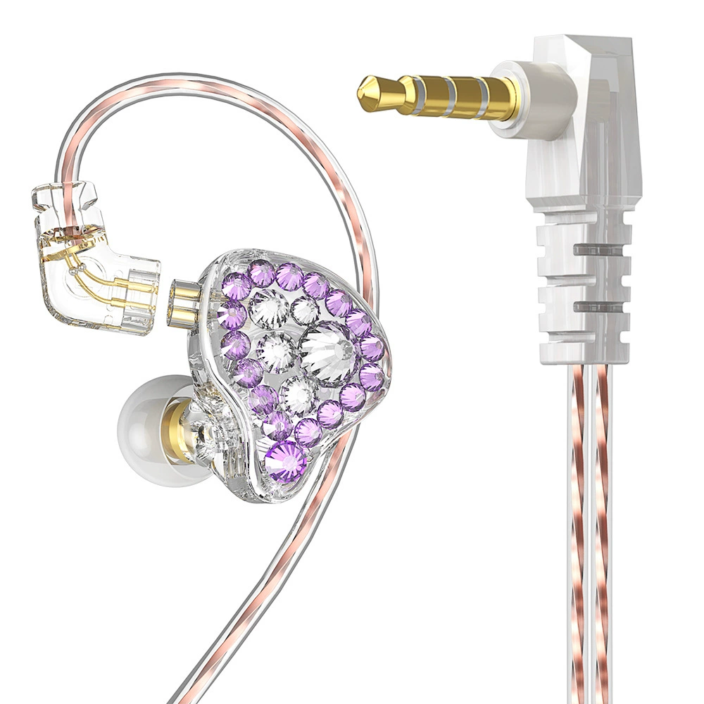 Earphones Q2Pro, проводные 3.5 мм разъем, высокая гармоника 20–20 кГц, кабель 1.2/3 м, с кубической вставкой