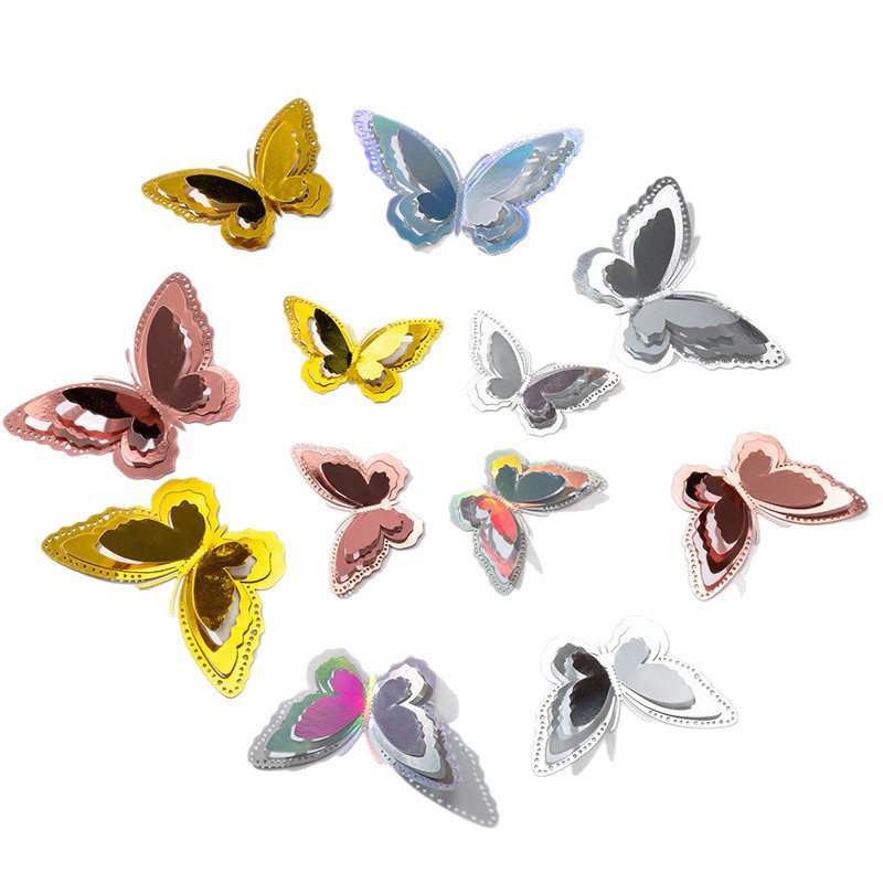 3D estereoscópico mariposa pared decoración de alta sensación autoadhesiva pegatinas domésticas al por mayor decoración de pared fondo ideas de vacaciones