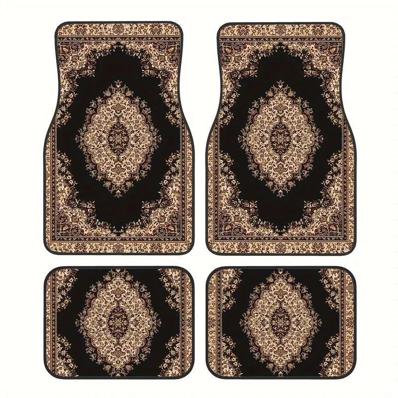 Hot-Selling Jit Bohemian Retro Ethnic Style Car Floor Mats Four-Piece Set Wear-Resistant Wholesale Latex Non-Slip