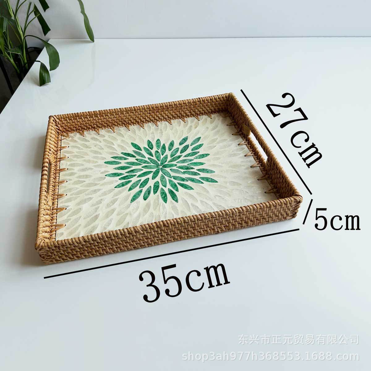 bandeja de conchas de caña, bandeja de conchas de bocadillos, bandeja de pan doméstica, bandeja de té, bandeja de té, mesa de té