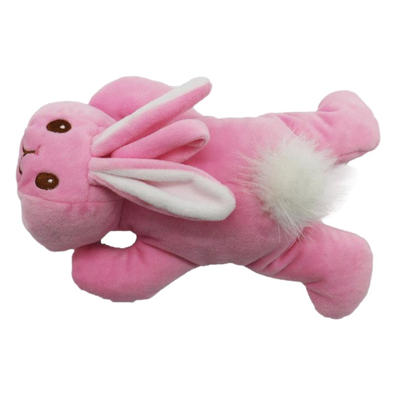 Fabricante en stock Rosa conejo botella de bebé botella de aislamiento cubierta de prensa de bebé juguete de peluche soporte lote mixto