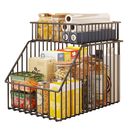 Kitchen multi-layer storage rack multi-functional cabinet partition layered organizer countertop storage iron storage spice rack