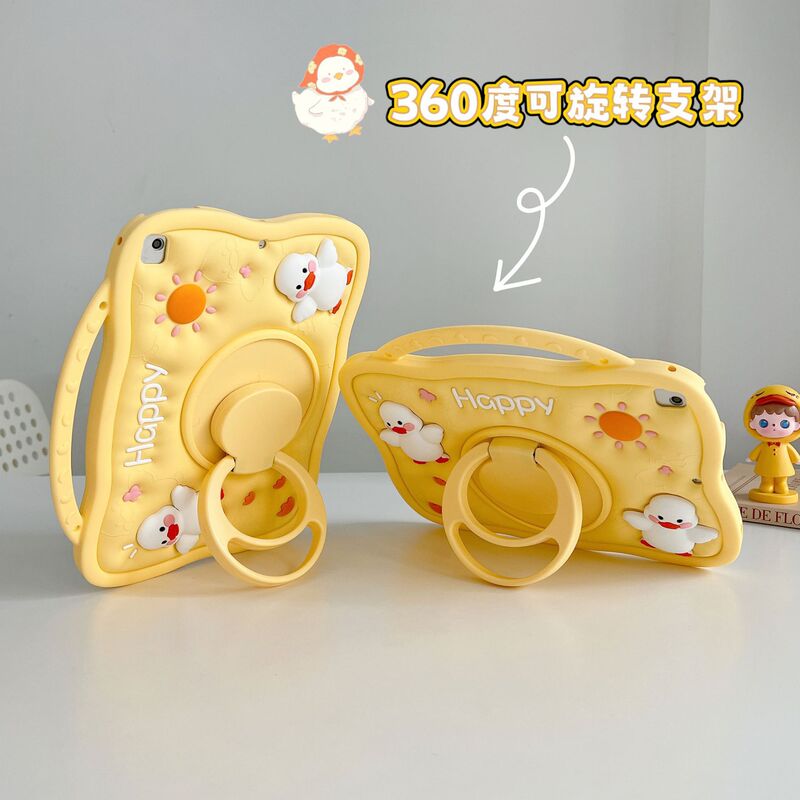 Portable Swivel Cartoon Duck for 2024 MatePad SE11 inch Tablet Case iPad10 Silicone Protective Cover