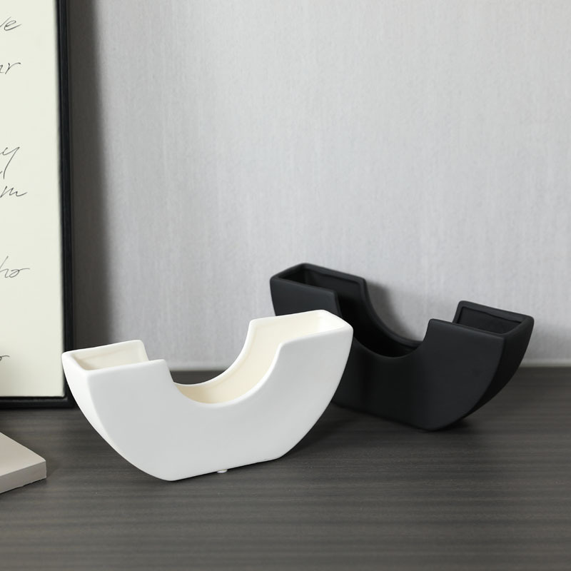 Decoración floral para la sala de estar decorativa japonesa moderna minimalista para el hogar creativa en blanco y negro vasijas de cerámica china