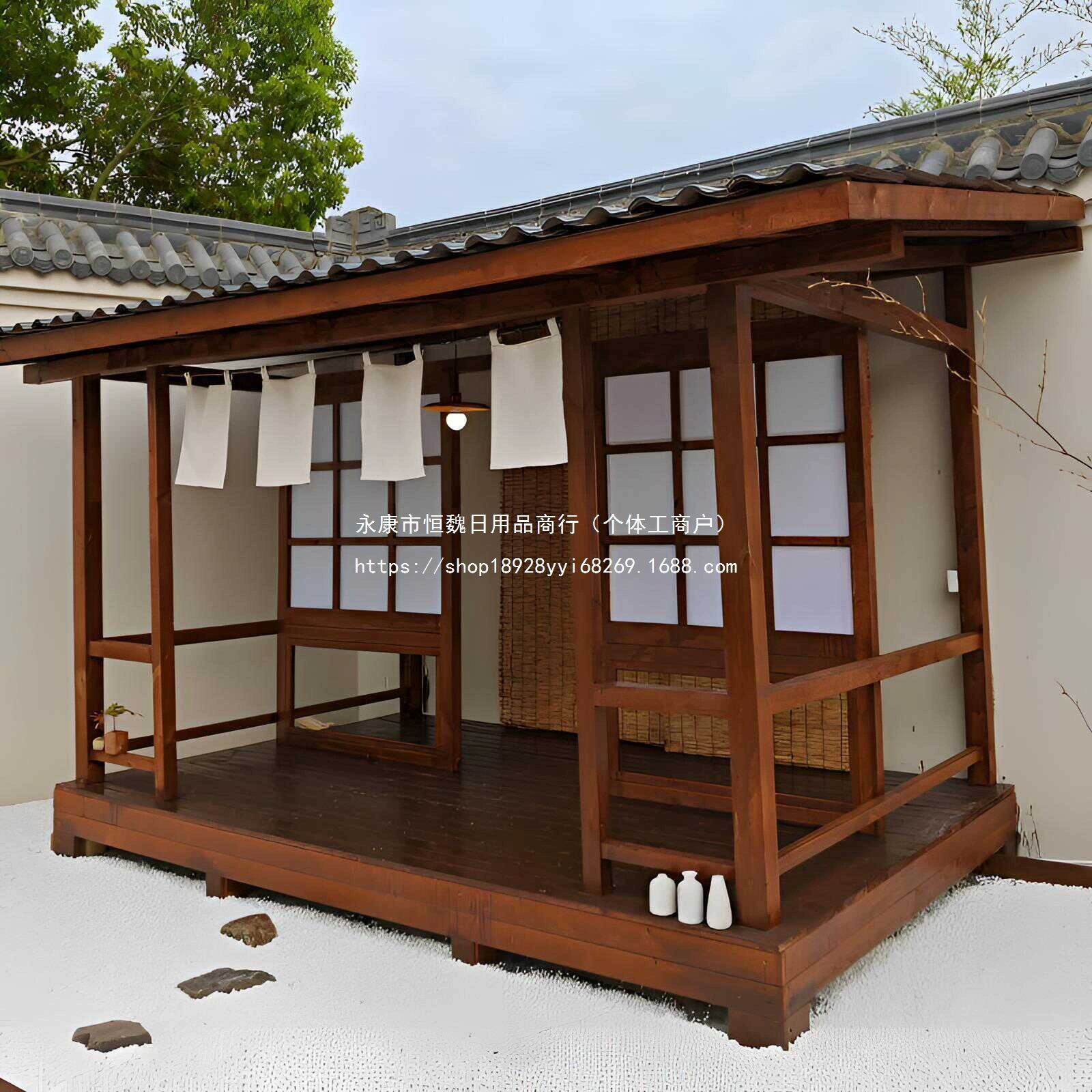 Ландшафтный павильон на открытом воздухе во дворе, мобильный деревянный дом, вилла, гостевой дом в китайском стиле, антикоррозийная древесина, небольшой дом, вставной шип, чайная комната в японском стиле