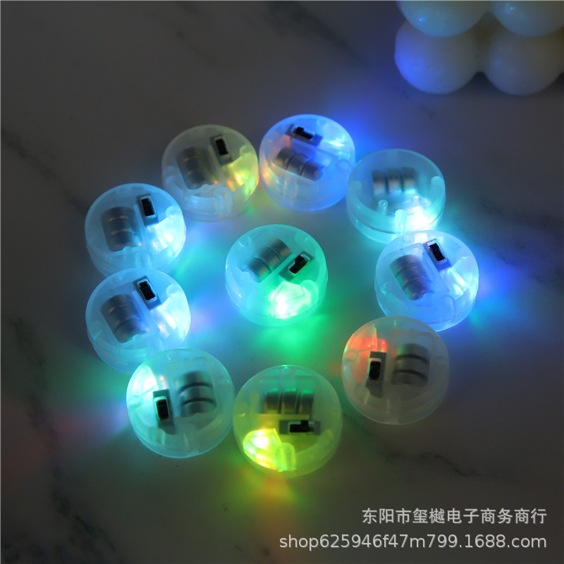 Wholesale direct shot LED electronic small light bulb handmade button lamp beads with switch round small colored lights flashing model lights