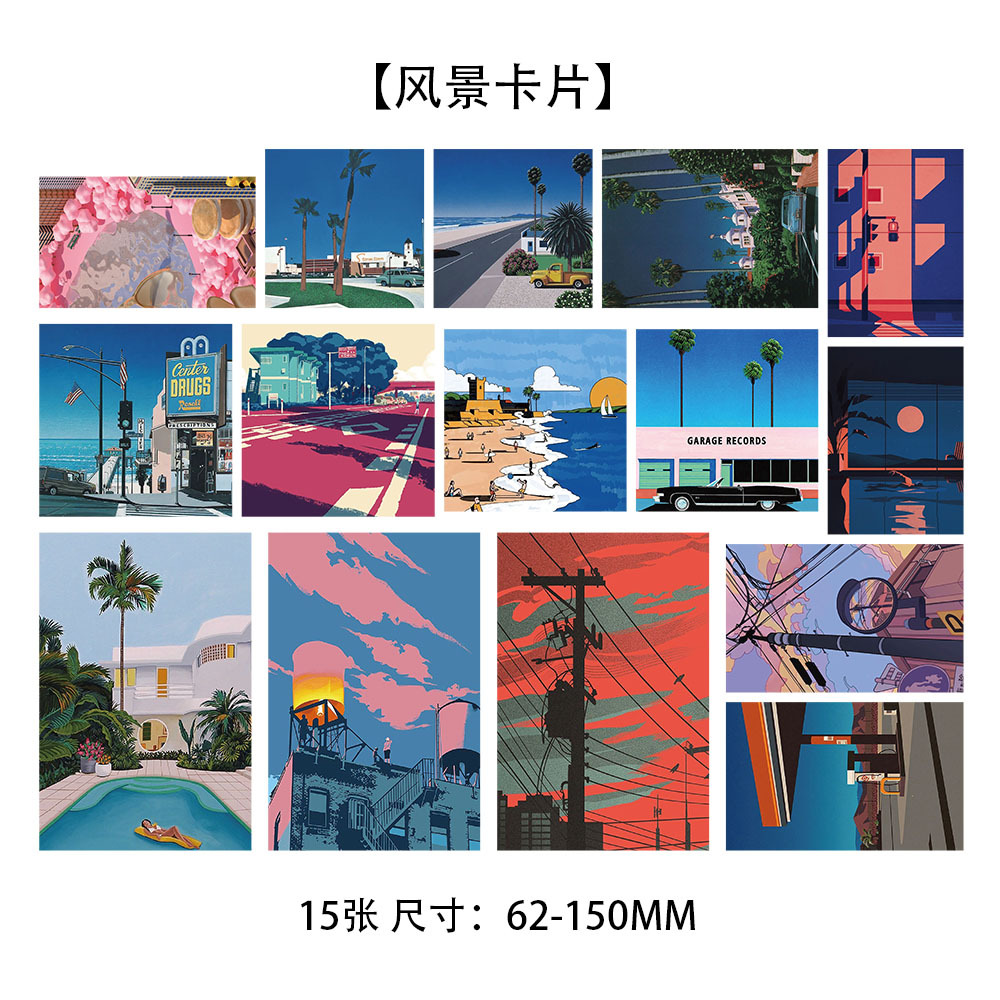 10 tarjetas de tinta micro tarjetas postales de dibujos animados de alto nivel dormitorio posters de pared decoración de fondo pegatinas de pared