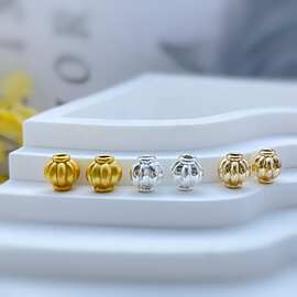 保色南瓜隔珠铜镀14k/18k 灯笼珠串珠 diy饰品手链配件材料