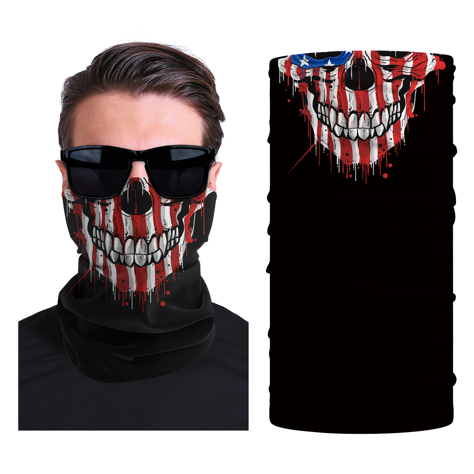 Xun hui transfronterizo media cara cráneo bufanda mágica sombrilla de viaje al aire libre máscara de equitación cuello de protección uv