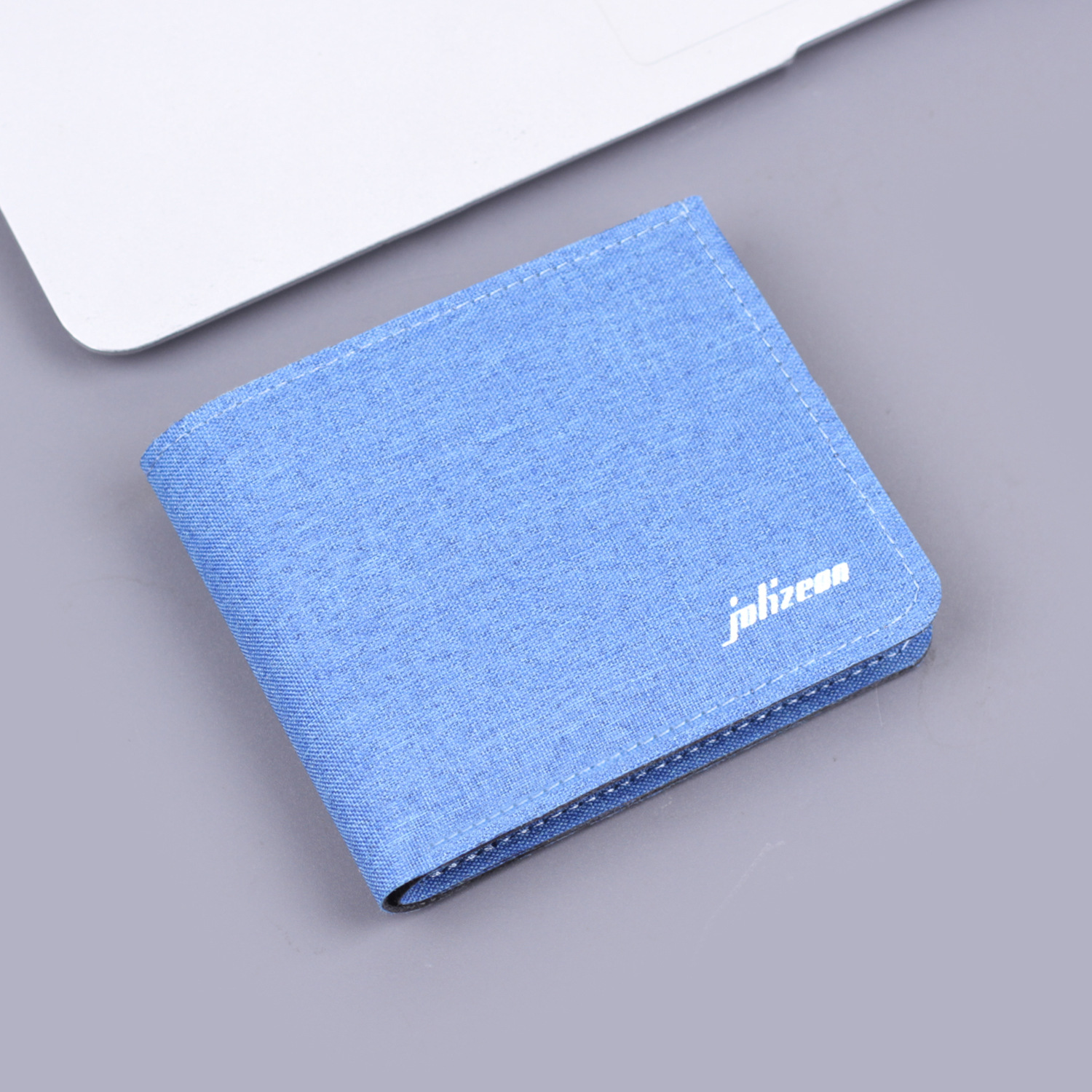 Cartera de lona de hombre cartera plegable bolso de dólar corto ultra delgado cartera de cuero de hombre doble cartera hombre