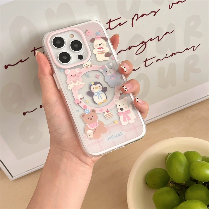 Phone Case (Apple) iPhone 13–17 Pro Max compatible, magnetic IMD design, card holder & grip