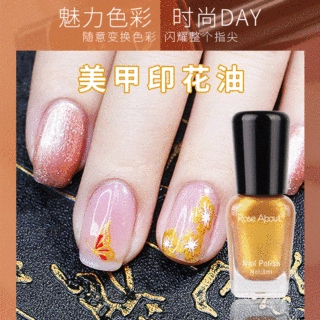 跨境热销快干指甲油美甲彩绘转印油美甲套装免烤不可剥印花指甲油