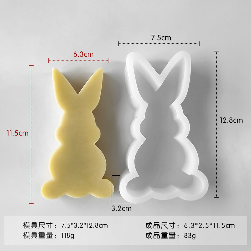 Jiahuimei conejo aromaterapia vela molde de silicona animal yeso decoración DIY epoxi Decoración