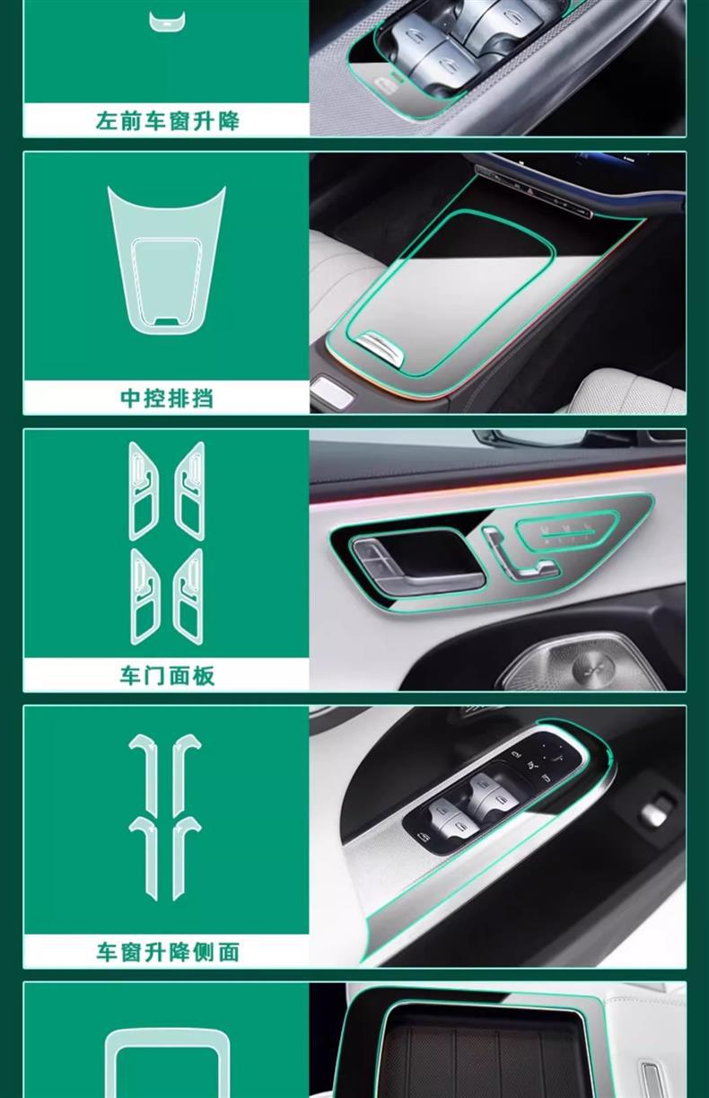 25 Mercedes-Benz E-Class E300L/E260L Interior Protection Central Control Film Navigation Instrument Screen Tempered Film Modification
