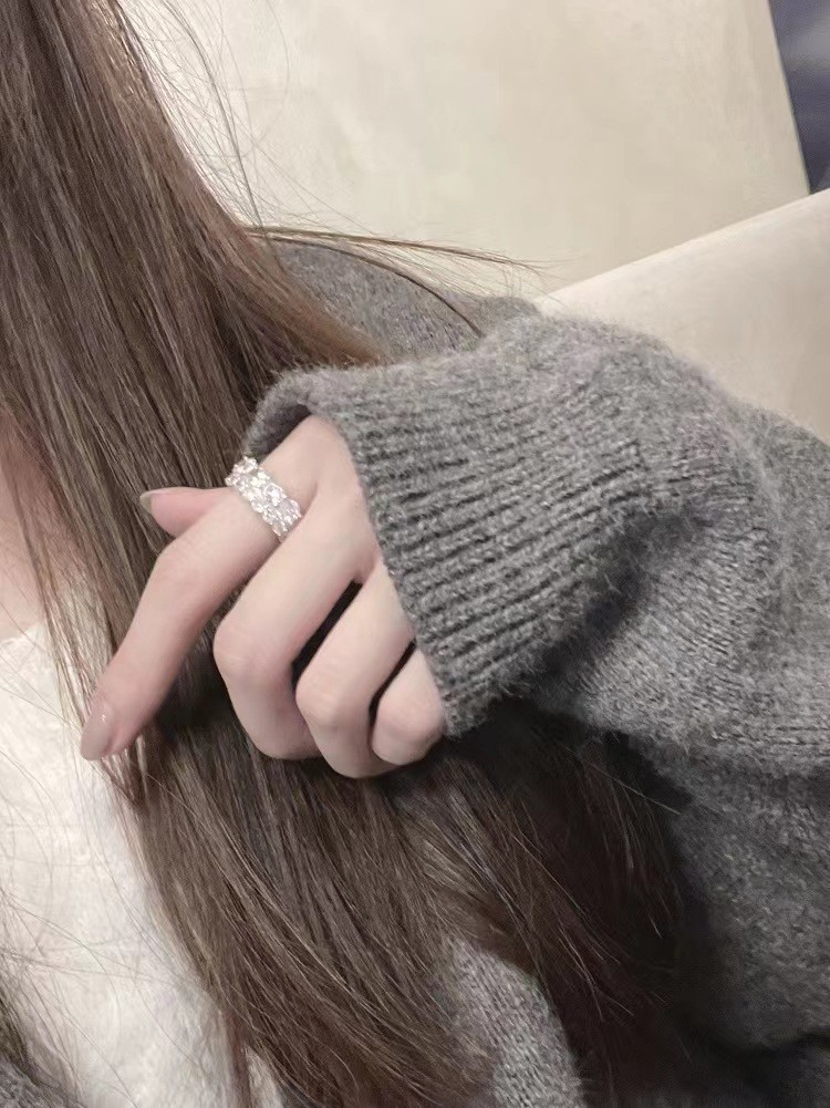 Designer Zirkon Ring Offen Für Damen, Einzigartiger Schmuck_voghion.com