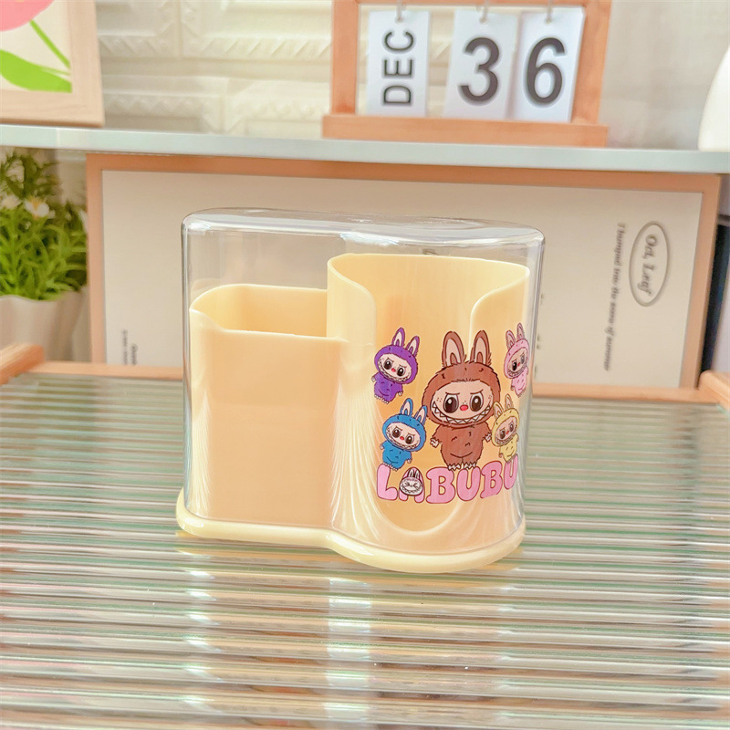 日系卡通少女心化妆棉粉扑收纳盒家用棉签收纳盒猫咪马卡龙盒子|undefined