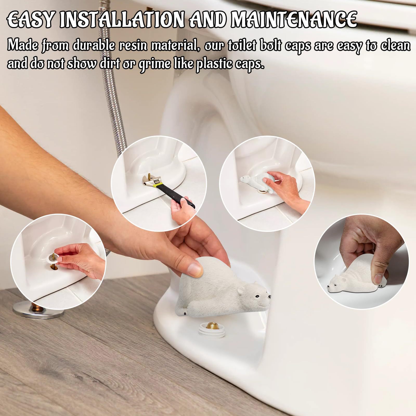 2024 Amazonas decoración de baño oso polar perno cubierta de resina artesanía ornamentos