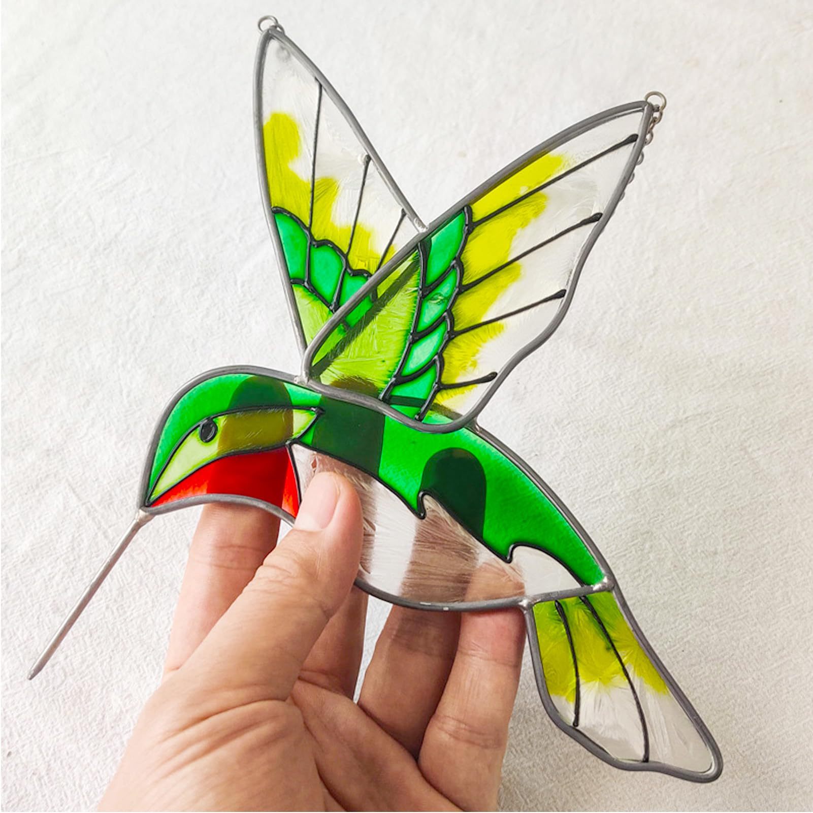 Acrílico Vismin colibrí vidriera colgante luz catcher decoración pájaro sol catcher regalo de interior