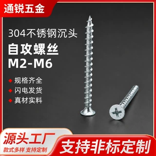 高强度沉头自攻螺丝304不锈钢M2-M6螺丝钉家具专用十字带垫螺丝