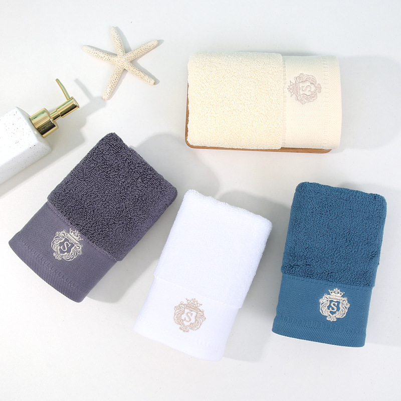 純棉毛巾批發32股全棉素色斷檔刺繡logo面巾商務公司禮品酒店毛巾