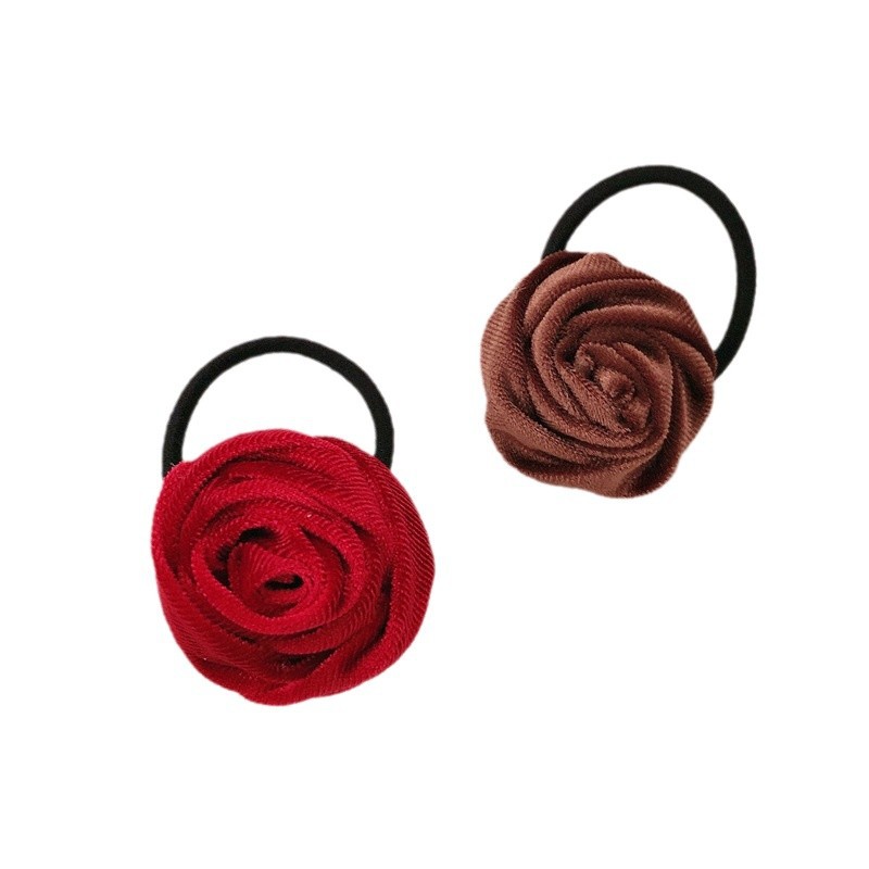 Nuevo estilo coreano de otoño y invierno de seda minimalista flores de cabello anillo de cabello cuerdas de cabello flores de cola de caballo cuerdas de cabello mujeres